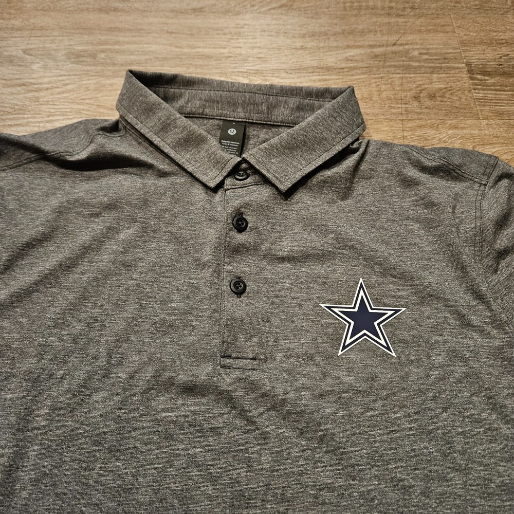 Lululemon Dallas Cowboys Evolution Polo Shirt Mens Large Gray NFL NWT - Picture 2 of 11